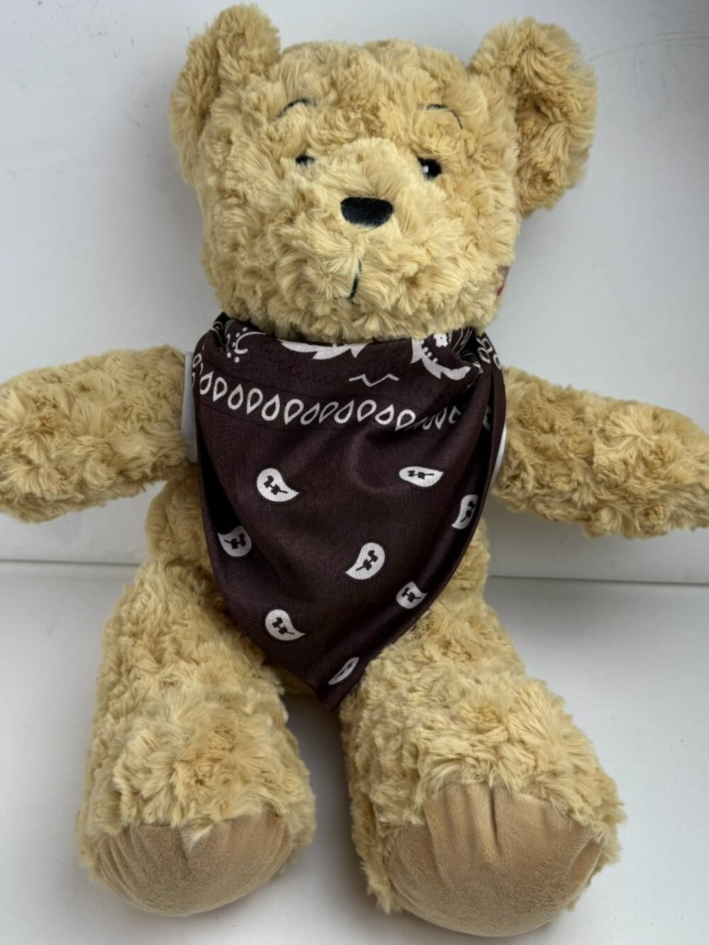 Dubi Do Factory Teddy Bear Plush 12" Tan Sherpa Cowboy Bandana Shirt Lakaris 2